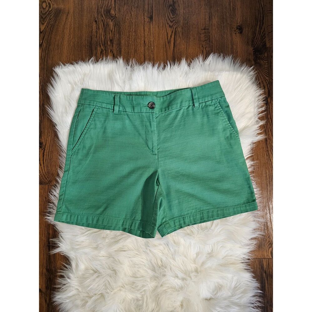 LOFT Outlet Green Shorts Size 8 Cotton Casual Summer Classic Fit